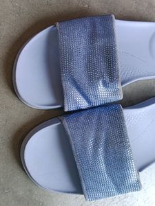 FITFLOP Women&#39;s Blue Slides/Flats