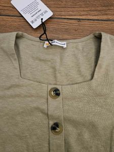Khaki Crop Top