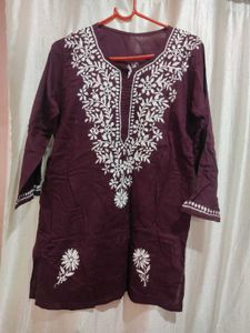 Short Chikankari Kurti