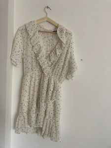 Zara Polka Dot Ruffle Mini Dress - Medium size