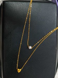 Layered Heart & Pearl Necklace