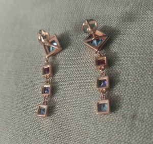 Rose gold plated 925 silver Gemstone earrings