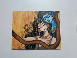 Abstract Radha Krishna Modern Canvas Painting