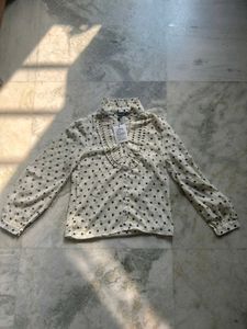 Polka Dot Ruffle Blouse