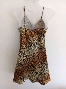 Animal Print satin Slip Dress