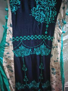 Blue Green Round Stylish Dress