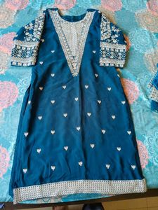 Blue Pakistani Kurta Set With Dupatta