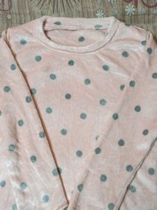 Pink Polka Dot Top Night Suit Co ord set