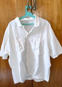 White drop shoulder bershka Shirt