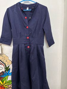 Navy Button-Down Dress