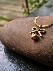 Anti tarnished  Golden Heart Charm Necklace