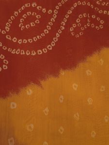Yellow Red Bandhani Print Scarf