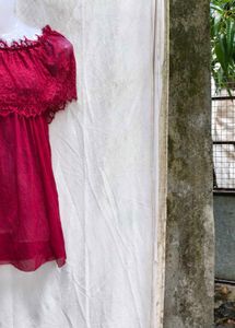 I. Maroon sexy mesh top
