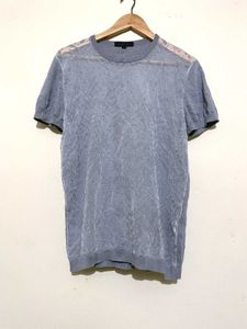 Sheer Should Textured Tshirt  A