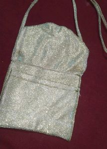 Sparkly Silver Sling Bag