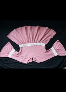 Cute Pink Top Korean Pearl