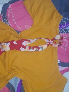 Yellow Bow Designed Top