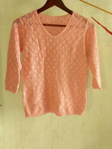 Pink Wollen Top For Women