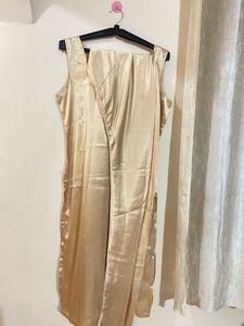 Silk Bright Gold Kurti set