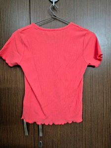 Coral Ribbed Top | 38