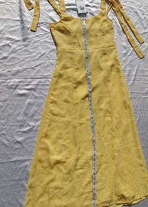 Brand New(Newme)Yellow Solid Chiffon Strapy Dress