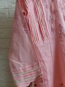 Ethnic Peach Gown With Churidaar