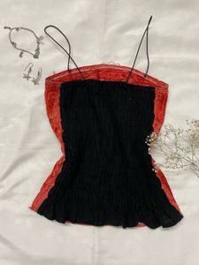 Beaded Red Top