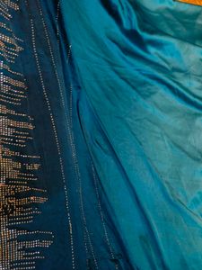 Elegant double colour Satin Saree