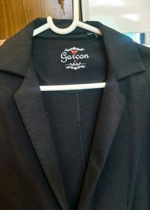 Black Cotton Blazer For Men
