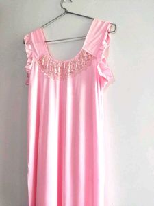 Elegant Pink Nightgown with robe