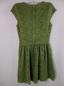 (Cash Pls) Olive Green Coloured Dress With Buttons