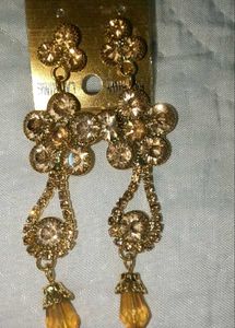 Elegant Gold Tone Drop Earrings