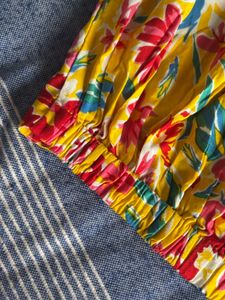 Yellow Ruffle Sleeve Crop Top | People(Pantaloons)