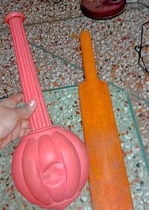 (Hanuman Ji Gada &amp; Plastic Cricket )Combo For Kids