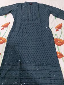 Dark Grey Sequence Work Kurta
