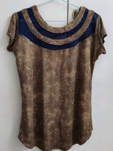 Brown Printed Top