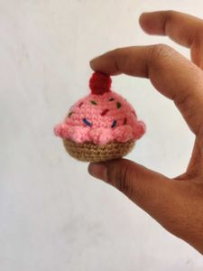 Crochet Cupcake Keychain