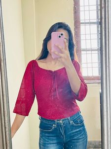 Maroon Sequence Top