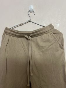 Casual Beige Drawstring Pants