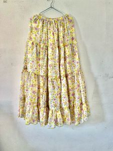 Trendy Yellow Flowering Skirt