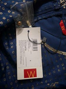 Blue Round Neck Embellished Mughal Gown