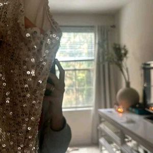 Fashion Nova Tall Family Affair Silver Sequin Gown