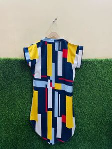 ELEGANT PRINTED SHIRT STYLE DRESS FOR WOMEN