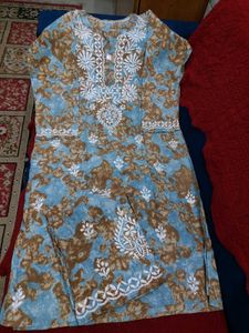 Pure Mul Cotton Chickenkari Top Bottom