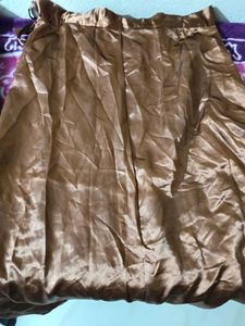 Silky Satin Nighty Gown Set (Brown &amp; Purple)