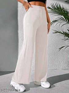 Wide Leg Ribbed Pants