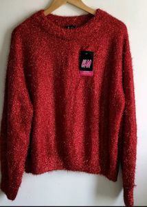 Red Shimmer Sweater