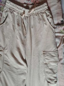 Beige Cargo Joggers