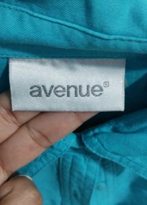 Blue Plus Size Full Sleeves Shirt