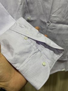 Massimo Dutti Formal Lavender Cotton Shirt